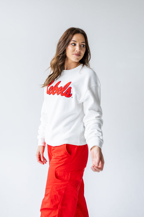 Ole Miss Mascot Chenille Comfort Crew